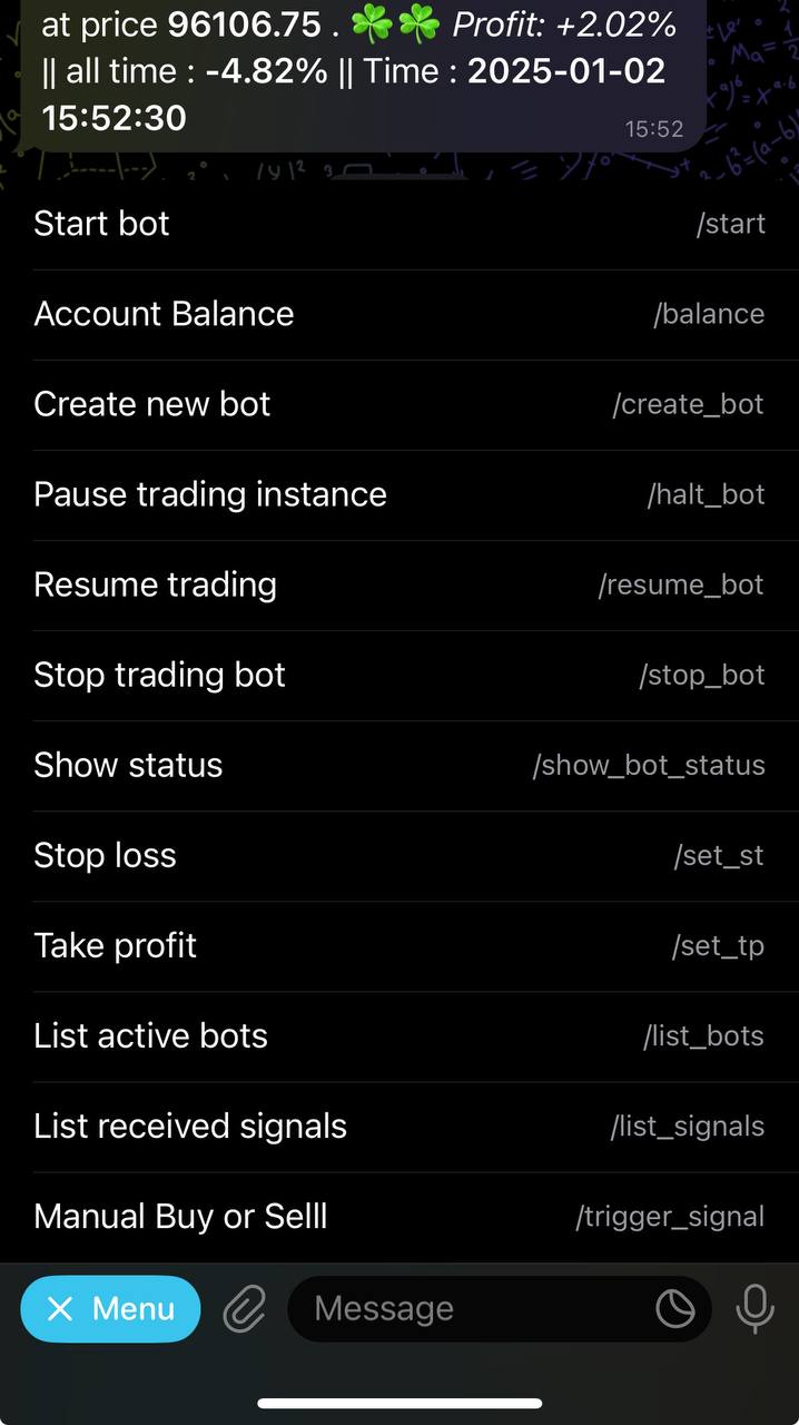 Automated Cryptocurrency Trading Bot with Telegram Support