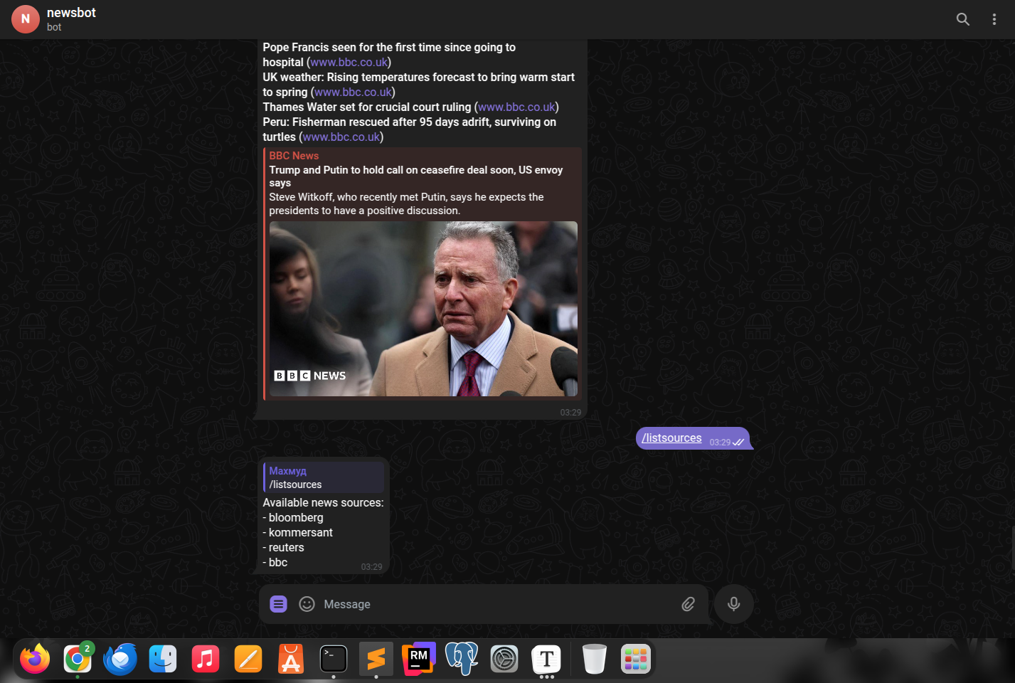 Telegram News Aggregation Bot