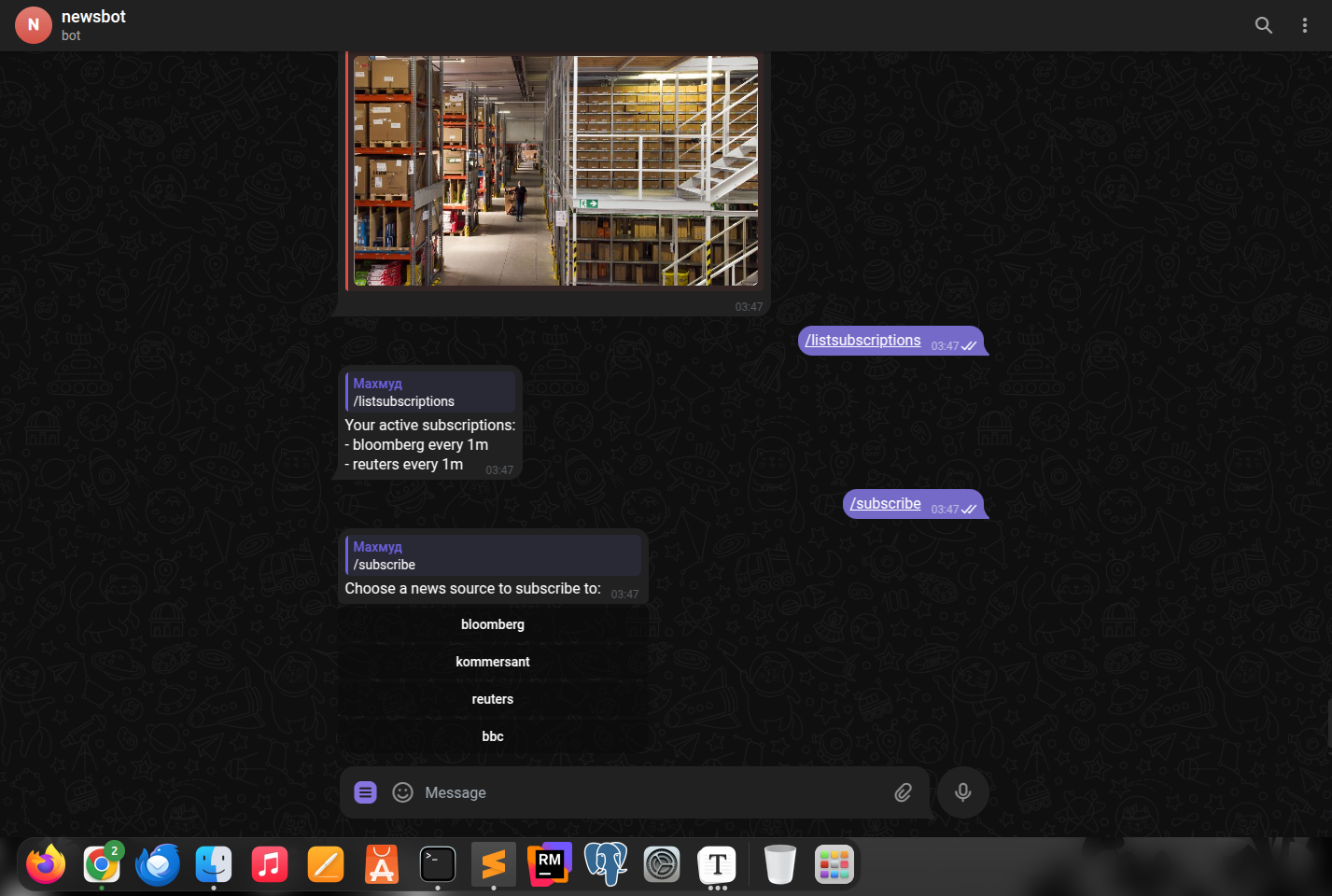 Telegram News Bot Screenshot 2